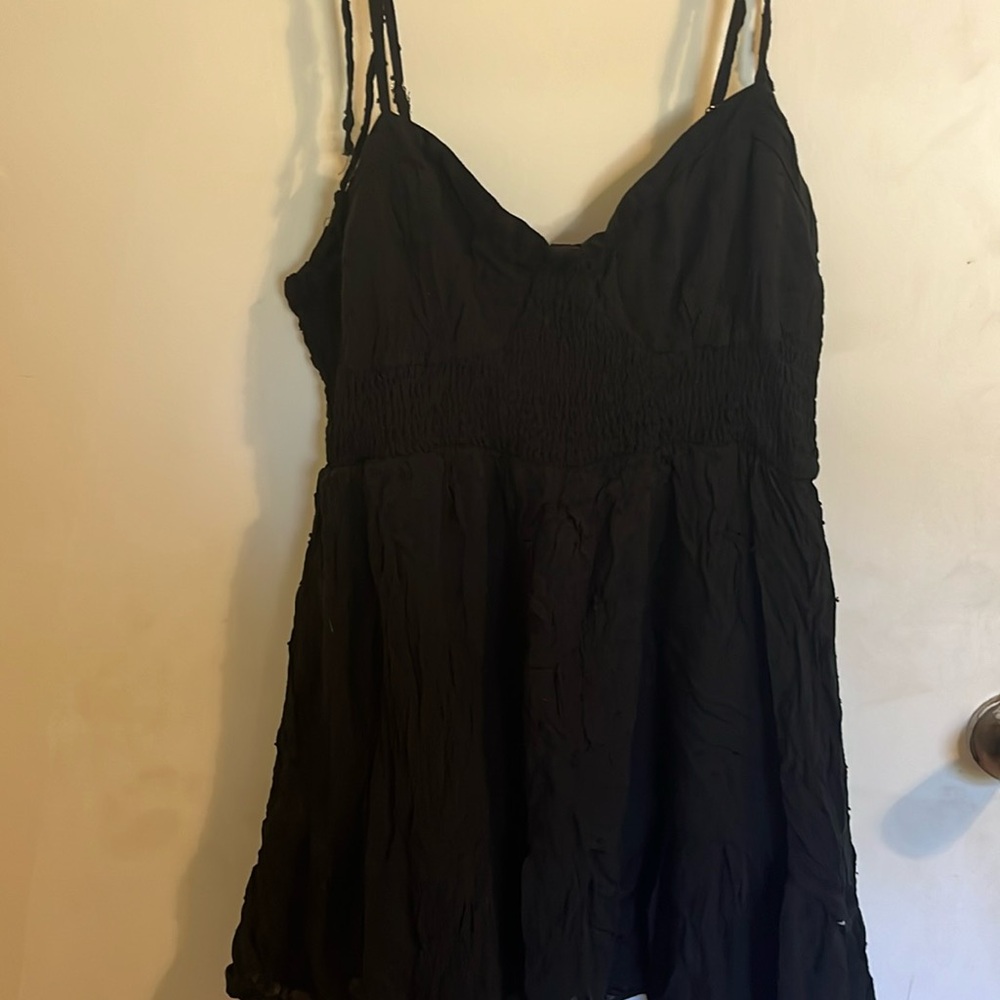 Textured mini black dress